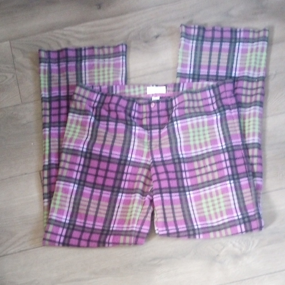 Plaid Pink and Green PJ Pants Small
